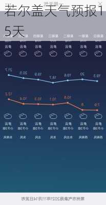 若尔盖天气预报15天