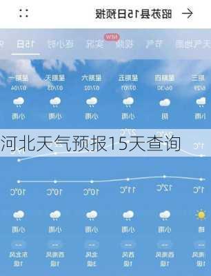 河北天气预报15天查询