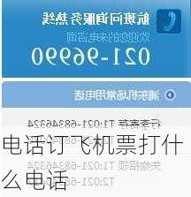 电话订飞机票打什么电话