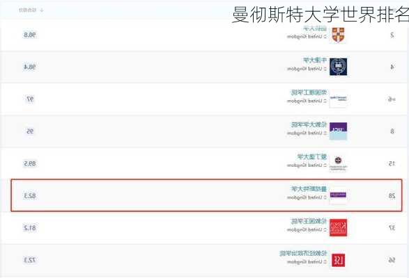 曼彻斯特大学世界排名