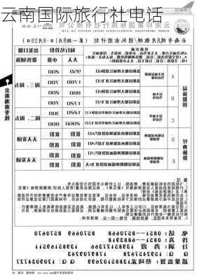 云南国际旅行社电话