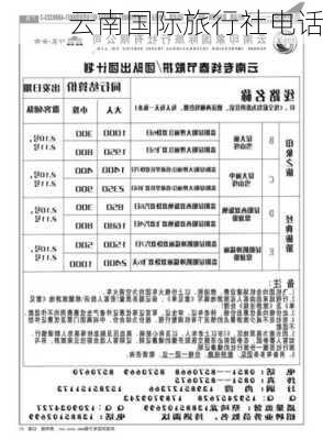 云南国际旅行社电话