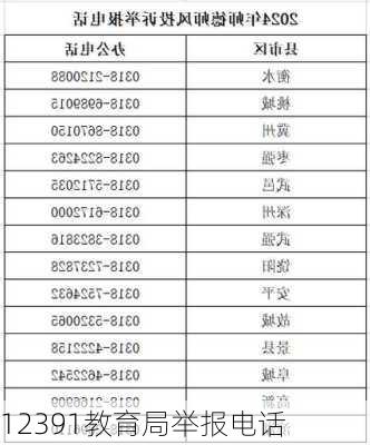 12391教育局举报电话