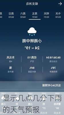 显示几点几分下雨的天气预报