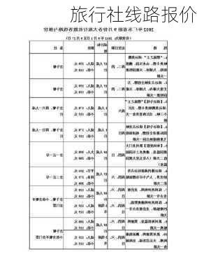 旅行社线路报价