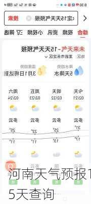 河南天气预报15天查询