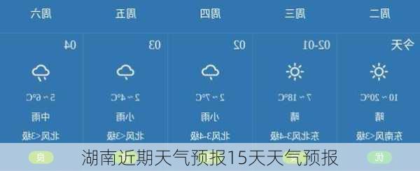 湖南近期天气预报15天天气预报