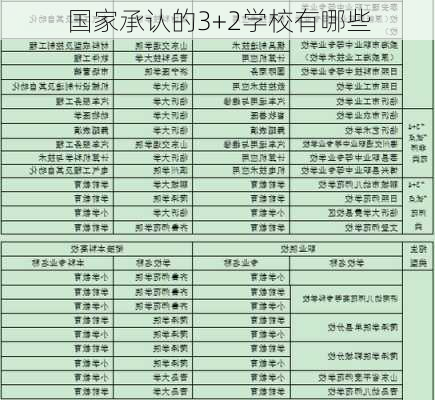 国家承认的3+2学校有哪些