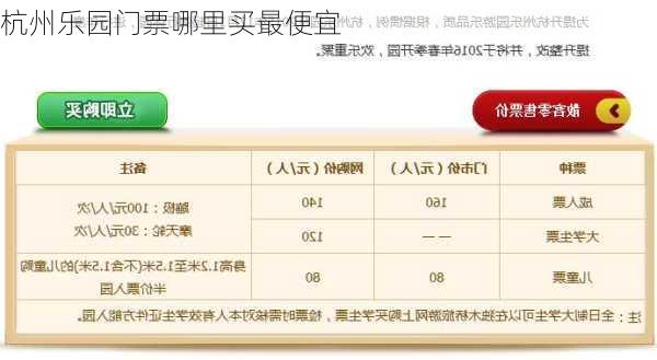 杭州乐园门票哪里买最便宜