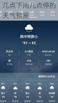 几点下雨几点停的天气预报