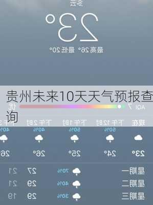 贵州未来10天天气预报查询