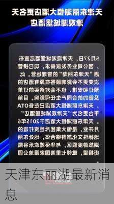 天津东丽湖最新消息