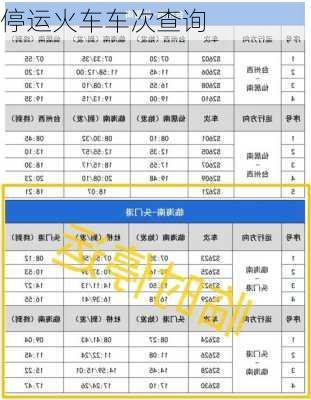 停运火车车次查询