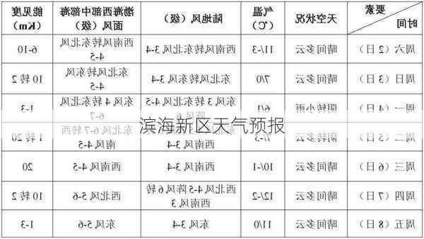 滨海新区天气预报