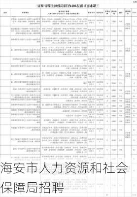 海安市人力资源和社会保障局招聘