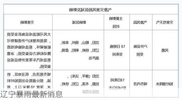 辽宁暴雨最新消息