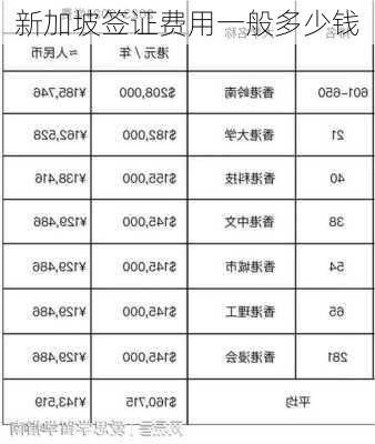 新加坡签证费用一般多少钱