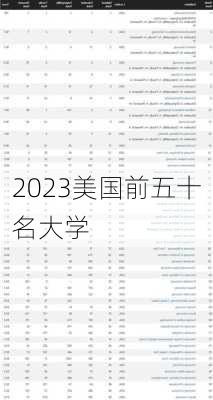 2023美国前五十名大学