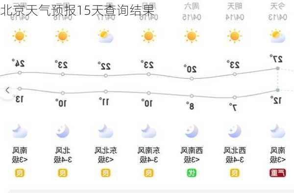 北京天气预报15天查询结果