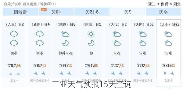 三亚天气预报15天查询