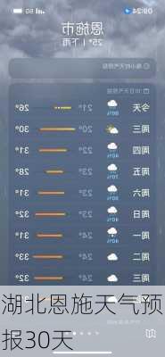 湖北恩施天气预报30天