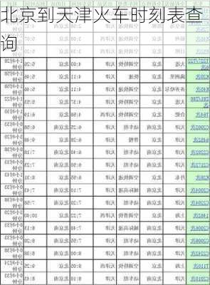 北京到天津火车时刻表查询