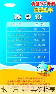 水上乐园门票价格表