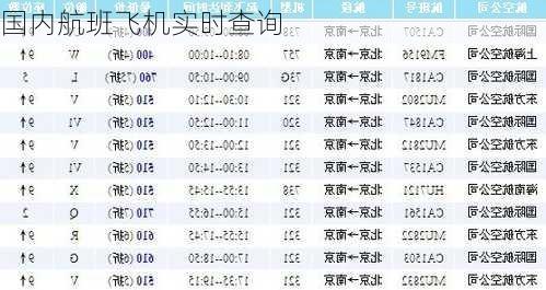 国内航班飞机实时查询