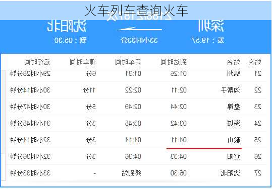 火车列车查询火车