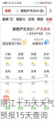 丽江十五天天气预报15天查询