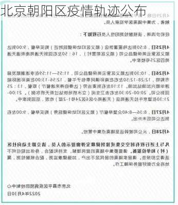 北京朝阳区疫情轨迹公布