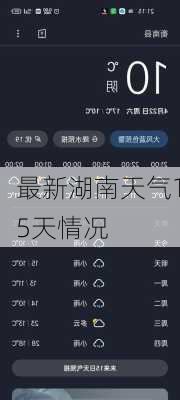 最新湖南天气15天情况