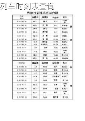 列车时刻表查询