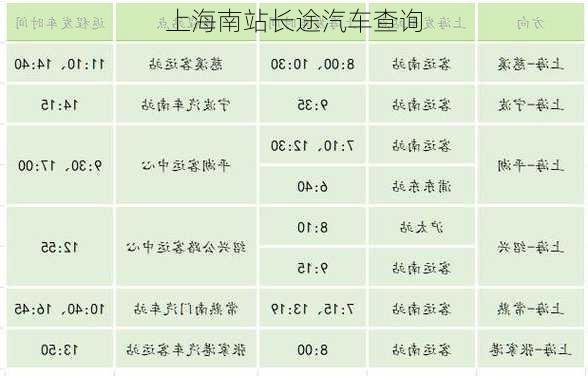 上海南站长途汽车查询