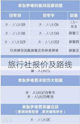 旅行社报价及路线