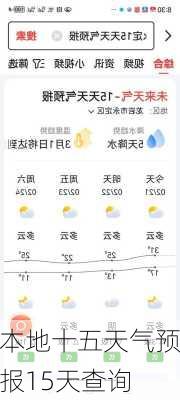 本地十五天气预报15天查询