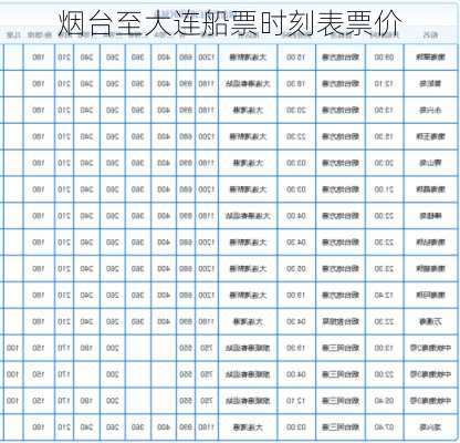 烟台至大连船票时刻表票价