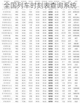 全国列车时刻表查询系统