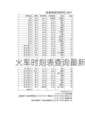 火车时刻表查询最新