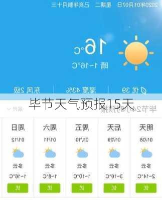 毕节天气预报15天