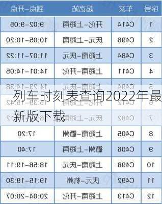 列车时刻表查询2022年最新版下载