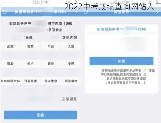 2022中考成绩查询网站入口