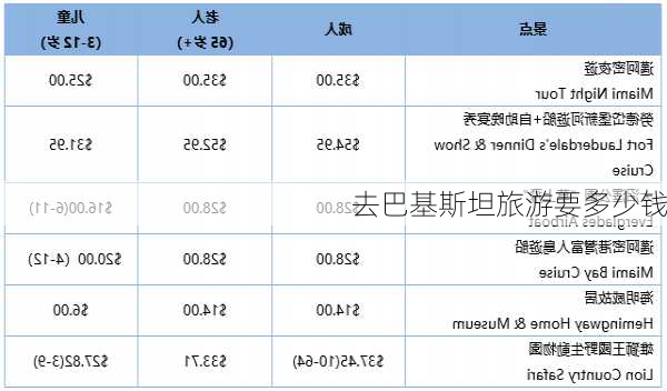 去巴基斯坦旅游要多少钱