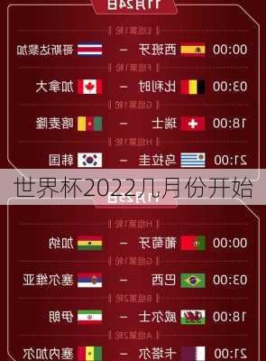 世界杯2022几月份开始