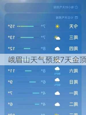 峨眉山天气预报7天金顶