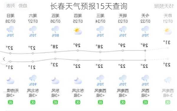 长春天气预报15天查询