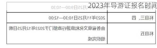 2023年导游证报名时间