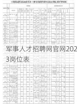 军事人才招聘网官网2023岗位表