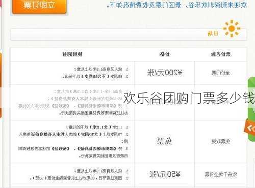 欢乐谷团购门票多少钱