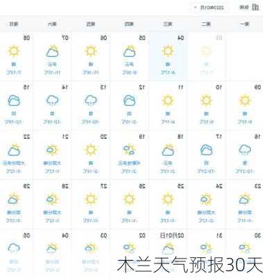 木兰天气预报30天